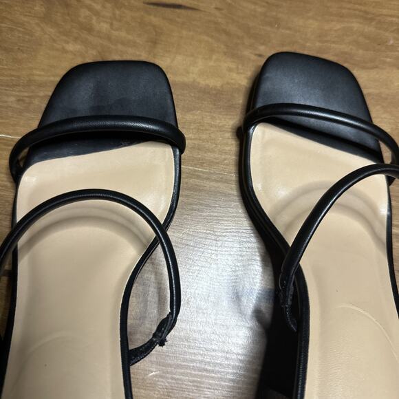 a new day Womens Miley Sandals Size 11 Black Strappy Slip On Block Heel - Picture 5 of 5